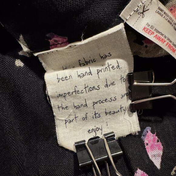 Free People Jumpsuit Floral Boho Whimsigoth Cottage Fairy Grunge Black Medium - Picture 6 of 10